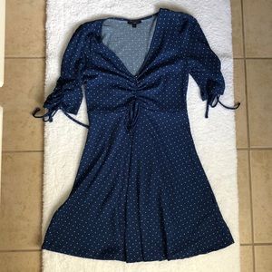 Blue and white Topshop polkadot dress size 4